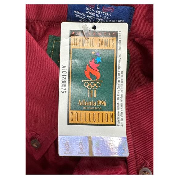 Vintage Olympic Games Collection by Terry Shirt Mens Large Red Atlanta 1996 NWT - Picture 5 of 6